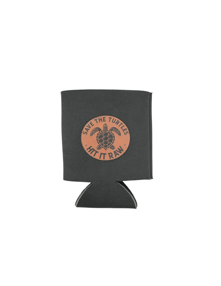 Save The Turtles Hit It Raw Leather Patch Koozie