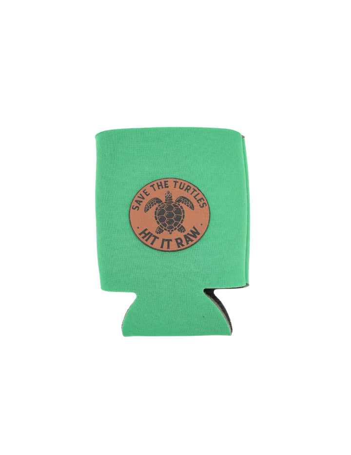 Save The Turtles Hit It Raw Leather Patch Koozie