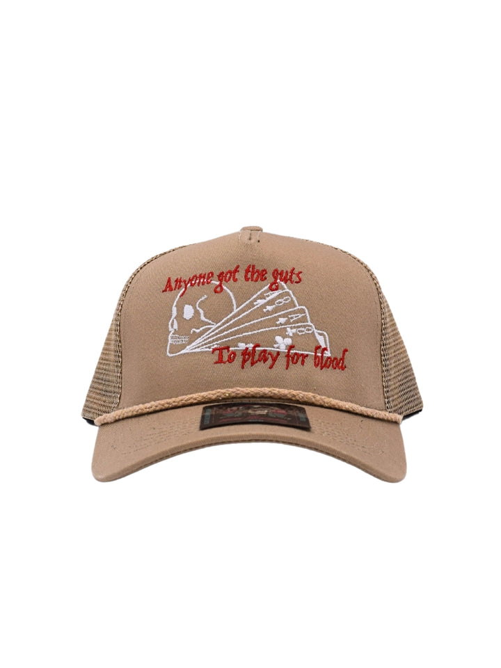 Anyone Have The Guts To Play For Blood Trucker Hat | Poker Movie Val Ringo Cap