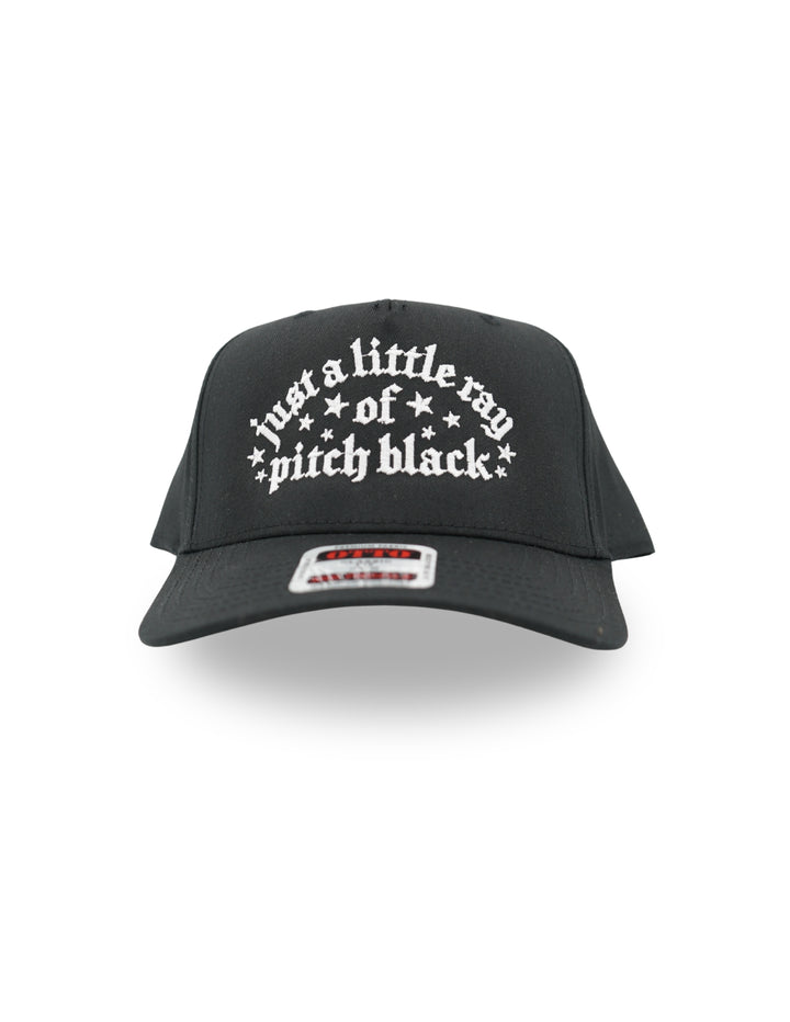 Just a Little Ray of Pitch Black Embroidered Hat