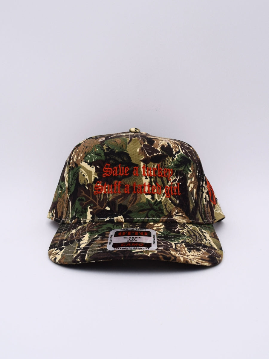 Save A Turkey Stuff A Tatted Girl Trucker Hat | Funny Holidays Mens Cap