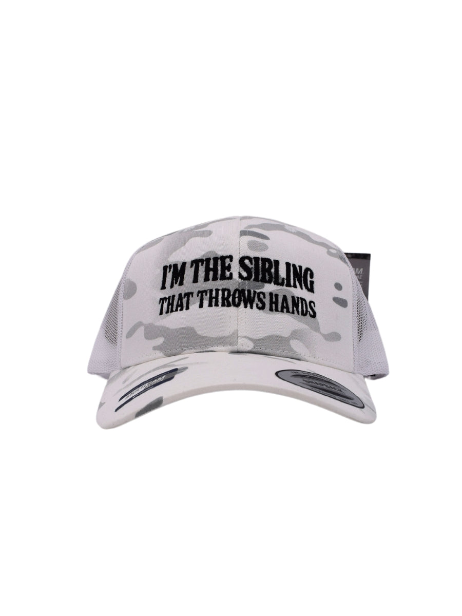 I'm The Sibling That Throws Hands Hat - Bold & Fun Printed Caps