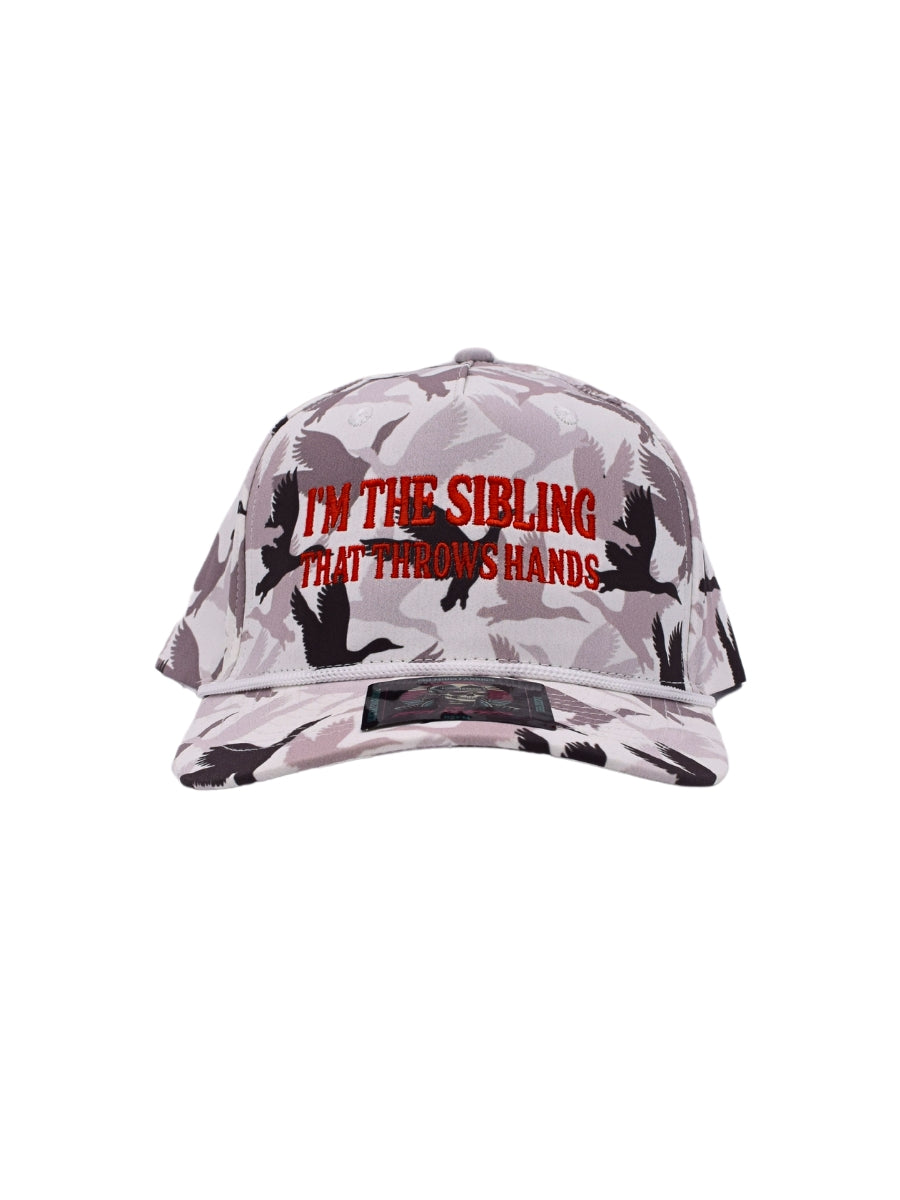 I'm The Sibling That Throws Hands Hat - Bold & Fun Printed Caps