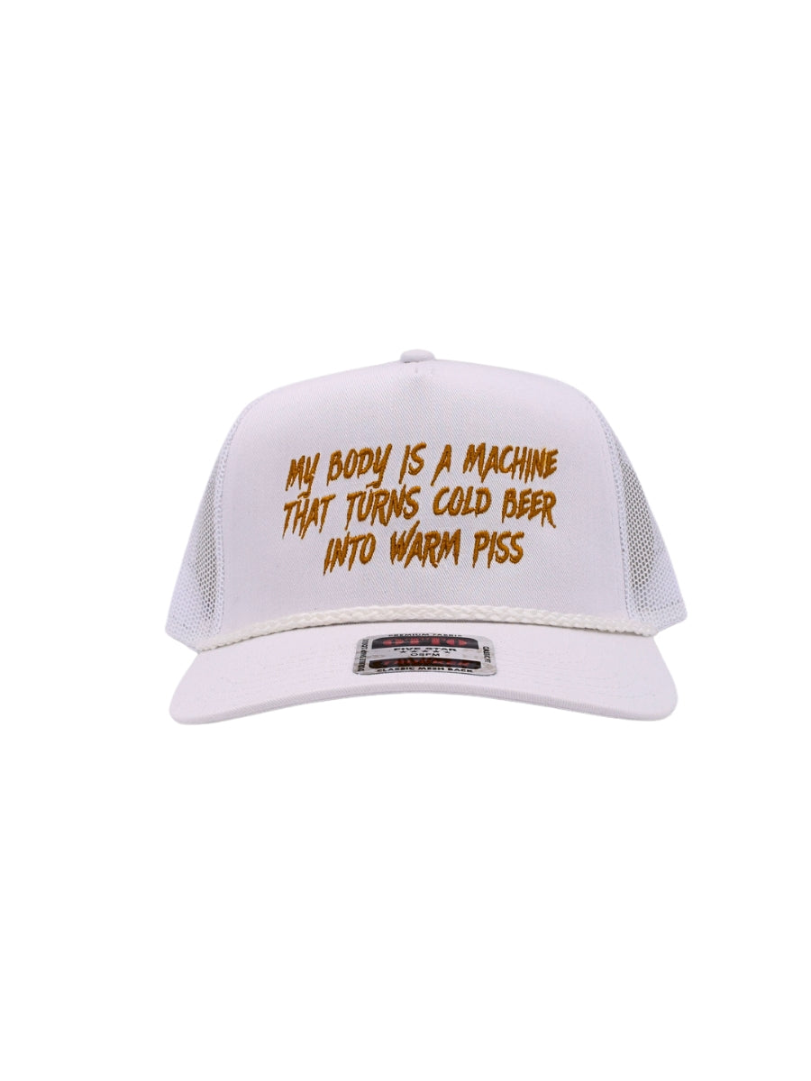 Cold Beer Warm Pss Trucker Hat | Funny Mens Comedy Drinking Cap