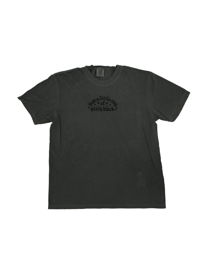 Just a Little Ray of Pitch Black Embroidered T-Shirt