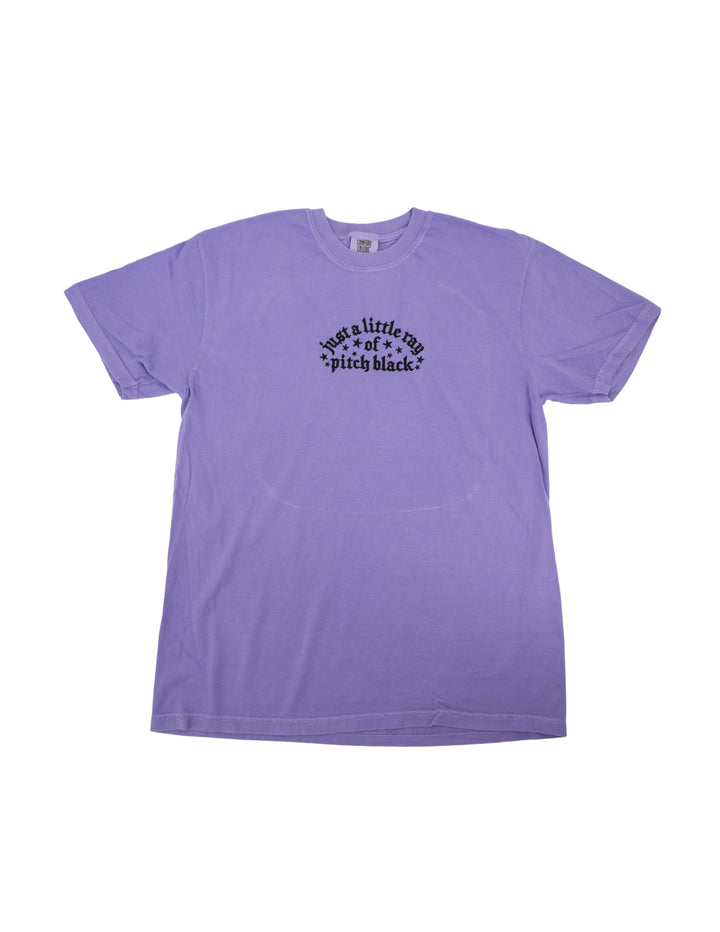 Just a Little Ray of Pitch Black Embroidered T-Shirt