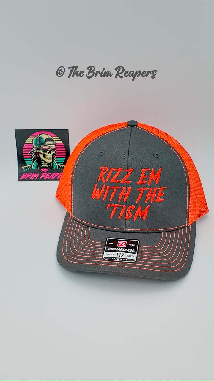 Rizz Em With The Tism Hat | Flirty Funny Comedy Humorous Accessories Cap