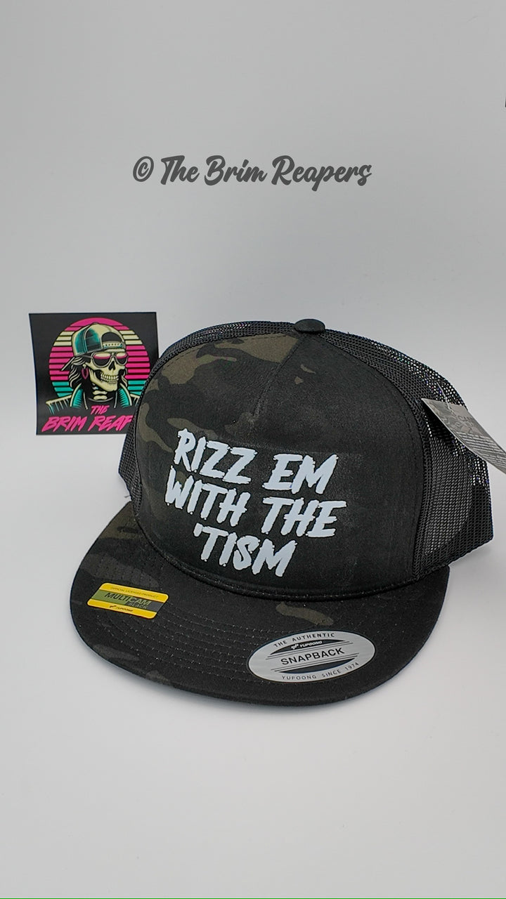 Rizz Em With The Tism Hat | Flirty Funny Comedy Humorous Accessories Cap