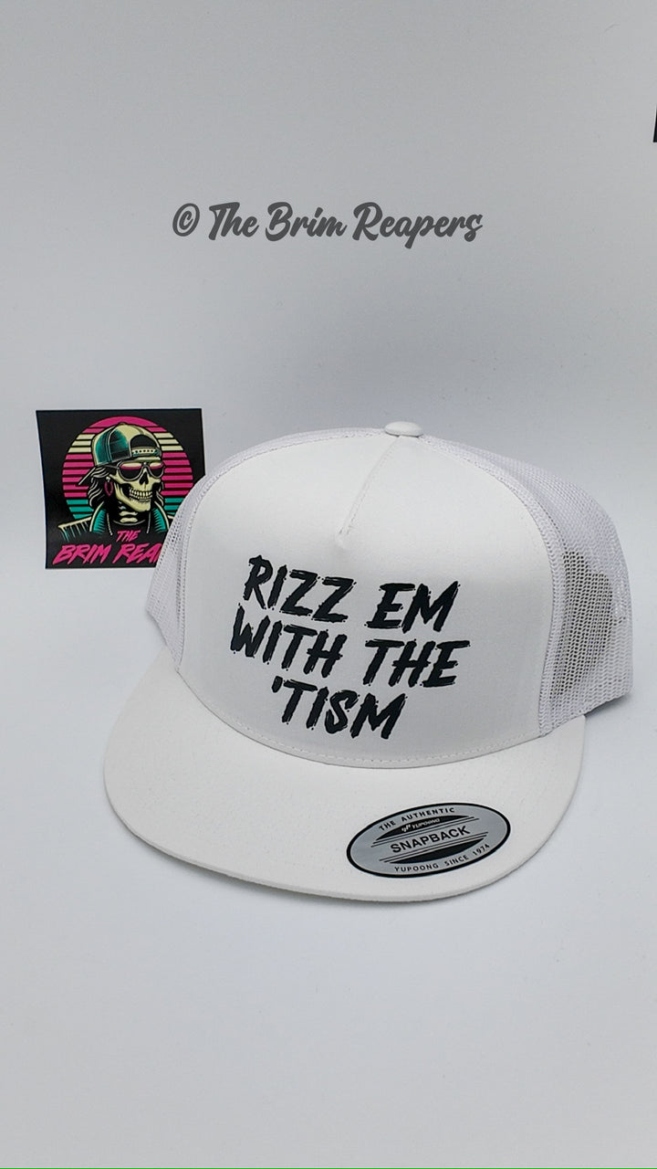 Rizz Em With The Tism Hat | Flirty Funny Comedy Humorous Accessories Cap