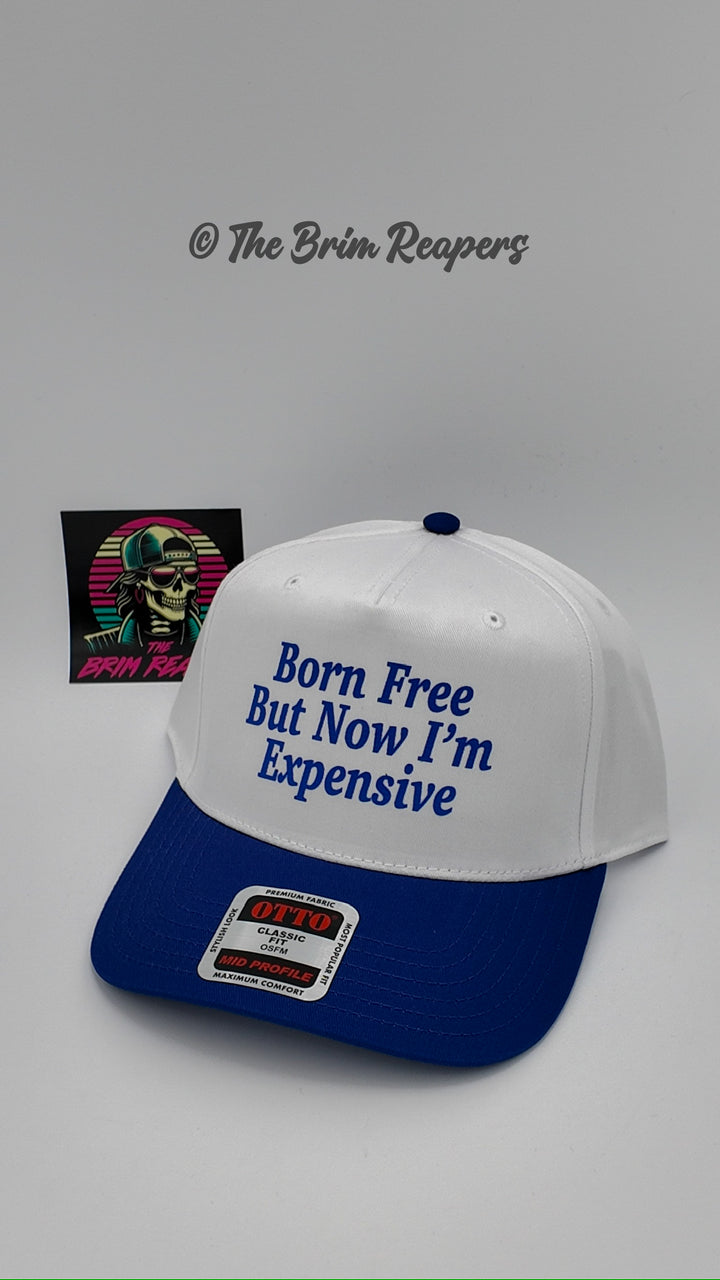 Born Free But I'm Now Expensive Hat | Patriotic Humor Funny Accessories Dad Hat Trucker Flatbill