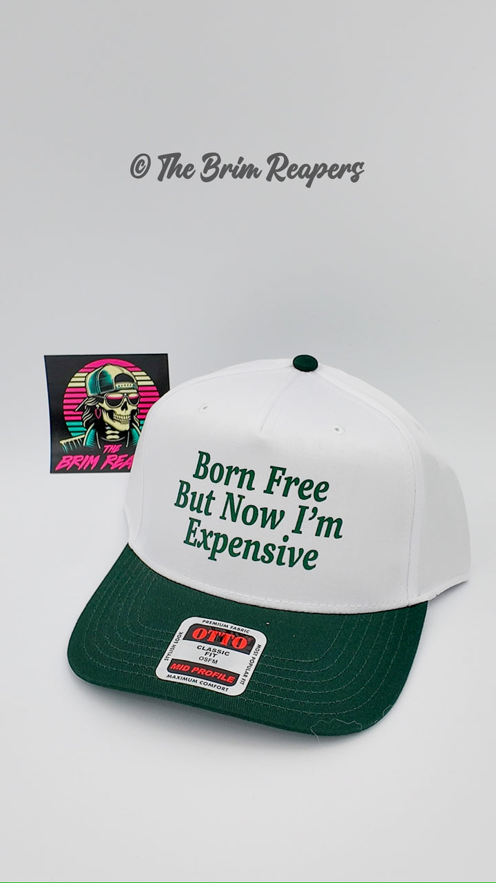 Born Free But I'm Now Expensive Hat | Patriotic Humor Funny Accessories Dad Hat Trucker Flatbill