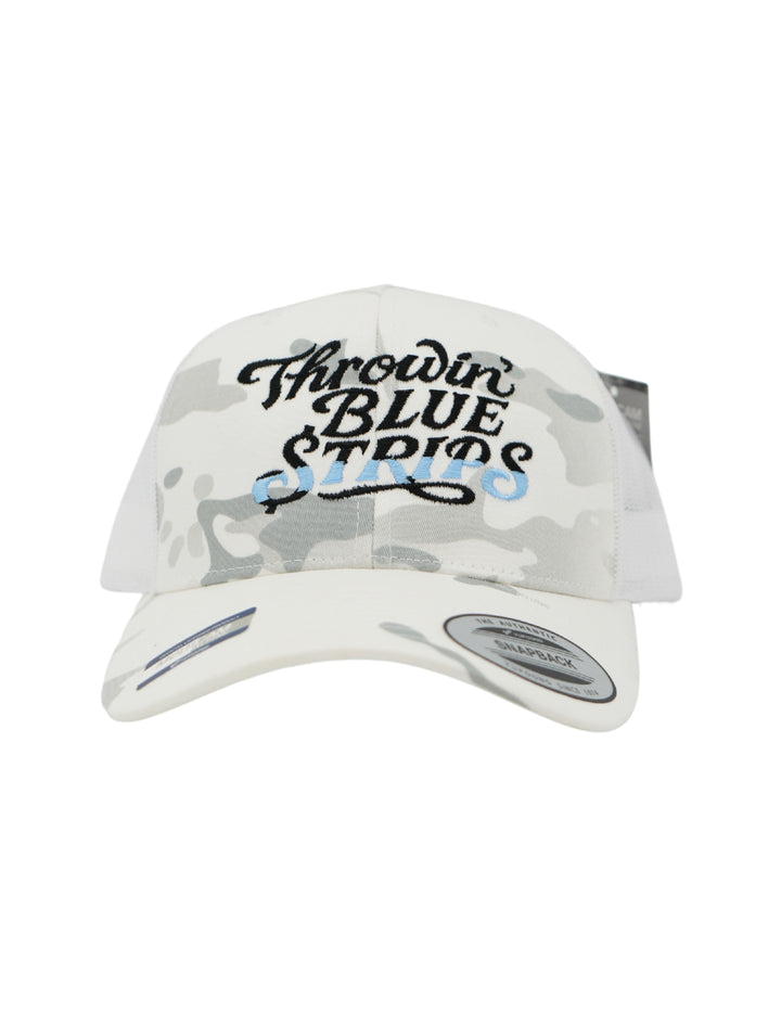 Throwin Blue Strips Embroidered Hat | Country Club Money Funny Hat