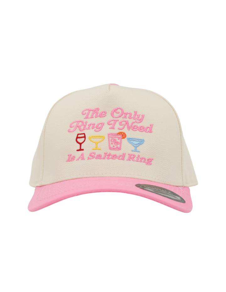 The Only Ring I Need Is A Salted Ring Embroider Hat | Embroidered Trucker Cap for Margarita Lovers