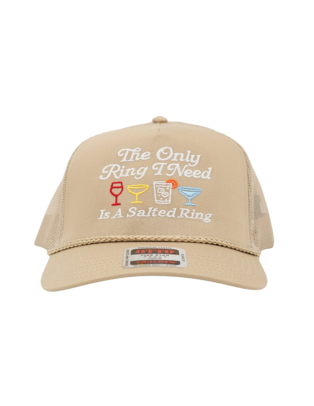 The Only Ring I Need Is A Salted Ring Embroider Hat | Embroidered Trucker Cap for Margarita Lovers