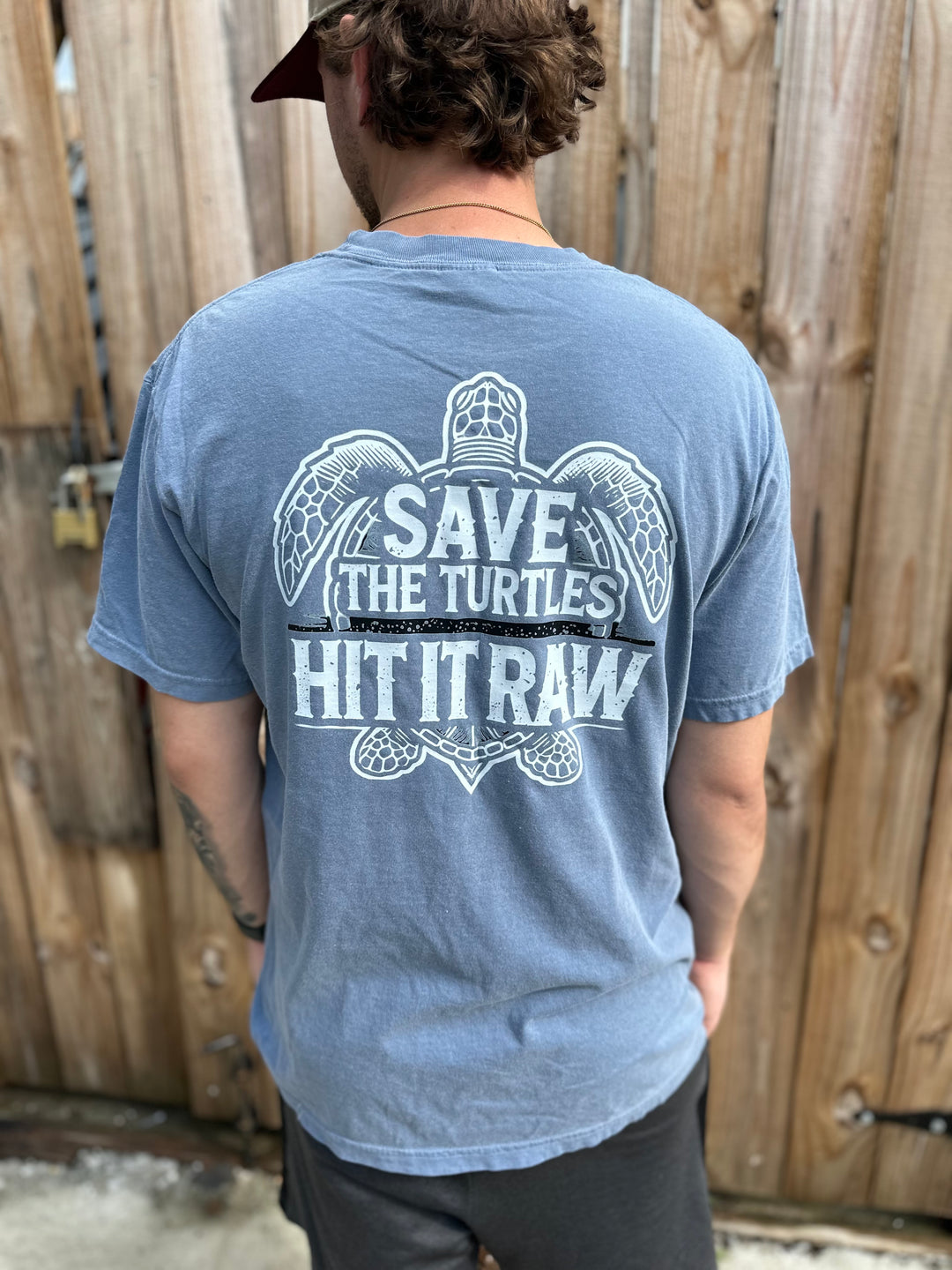 Save the Turtles, Hit It Raw T-Shirt | Environment Funny Comedy Plastic Straws