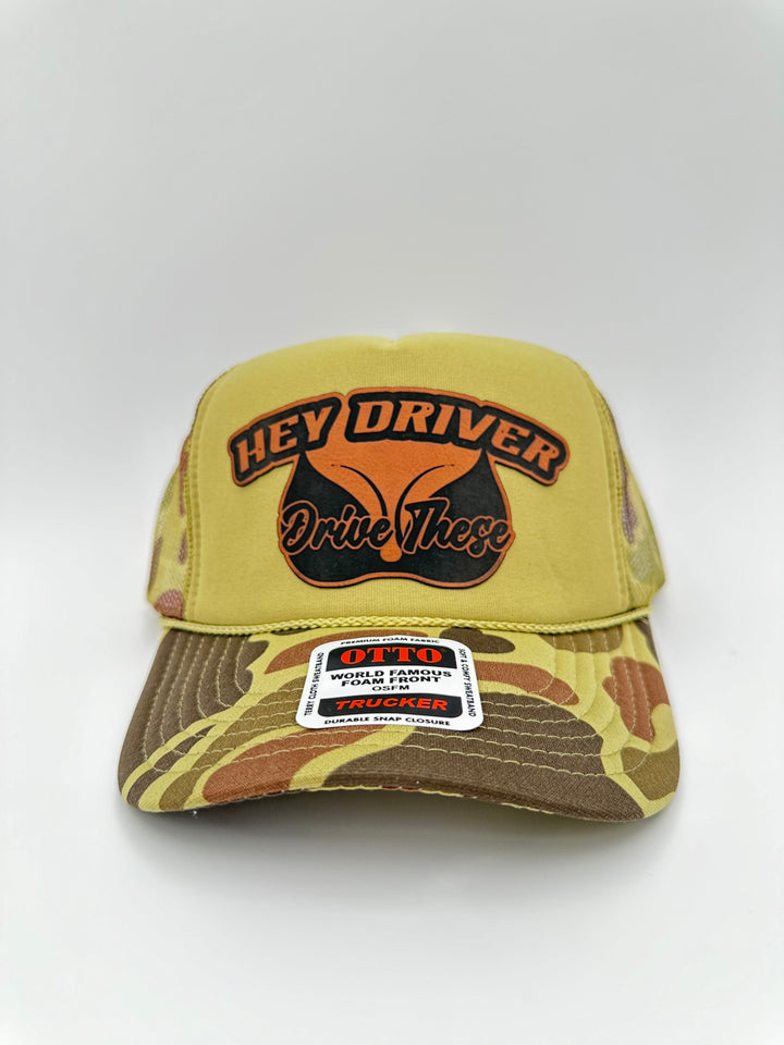 Hey Driver, Drive These Hat | Talladega Knight Ricky Bobby 26 Trucker Flatbill Dad Foam Hat