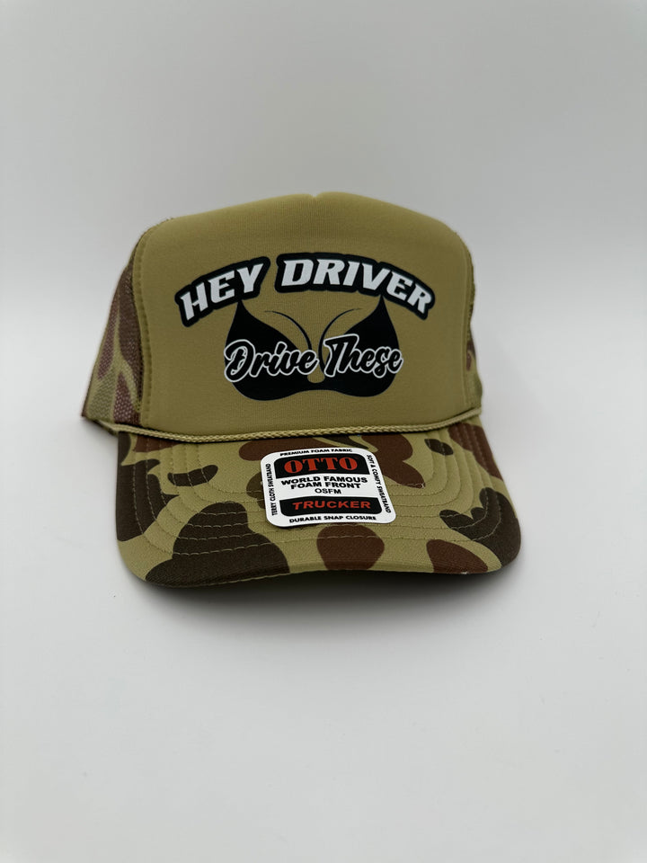 Hey Driver, Drive These Hat | Talladega Knight Ricky Bobby 26 Trucker Flatbill Dad Foam Hat