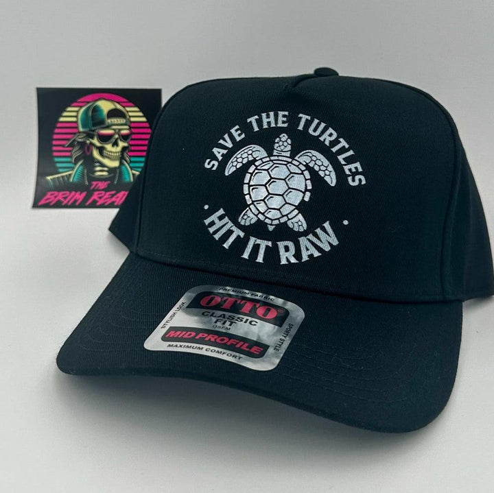 Save The Turtles Hit It Raw Hat | Funny Comedy Plastic Straws Environment