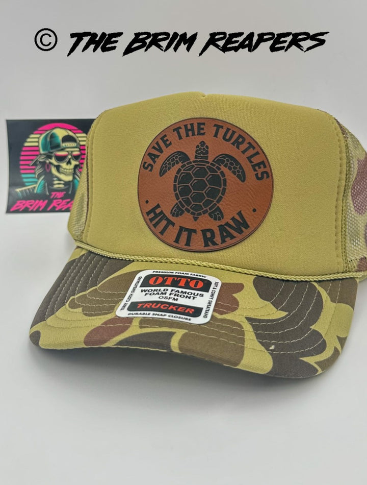 Save The Turtles Hit It Raw Hat | Funny Comedy Plastic Straws Environment