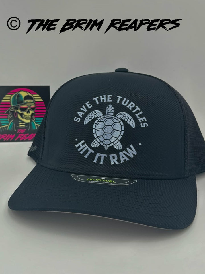 Save The Turtles Hit It Raw Hat | Funny Comedy Plastic Straws Environment