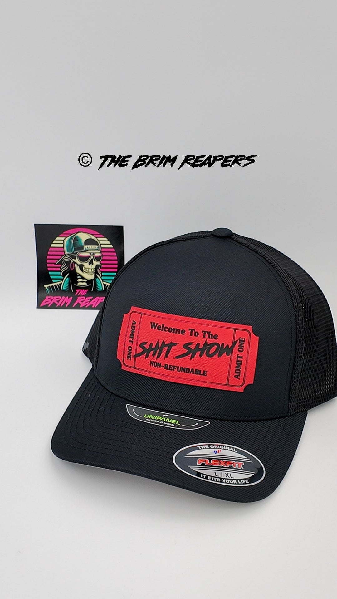 Ticket To The Sh!T Show Patch Hat | Funny Humor Comedy Accessories Flatbill Leather Dad Trucker