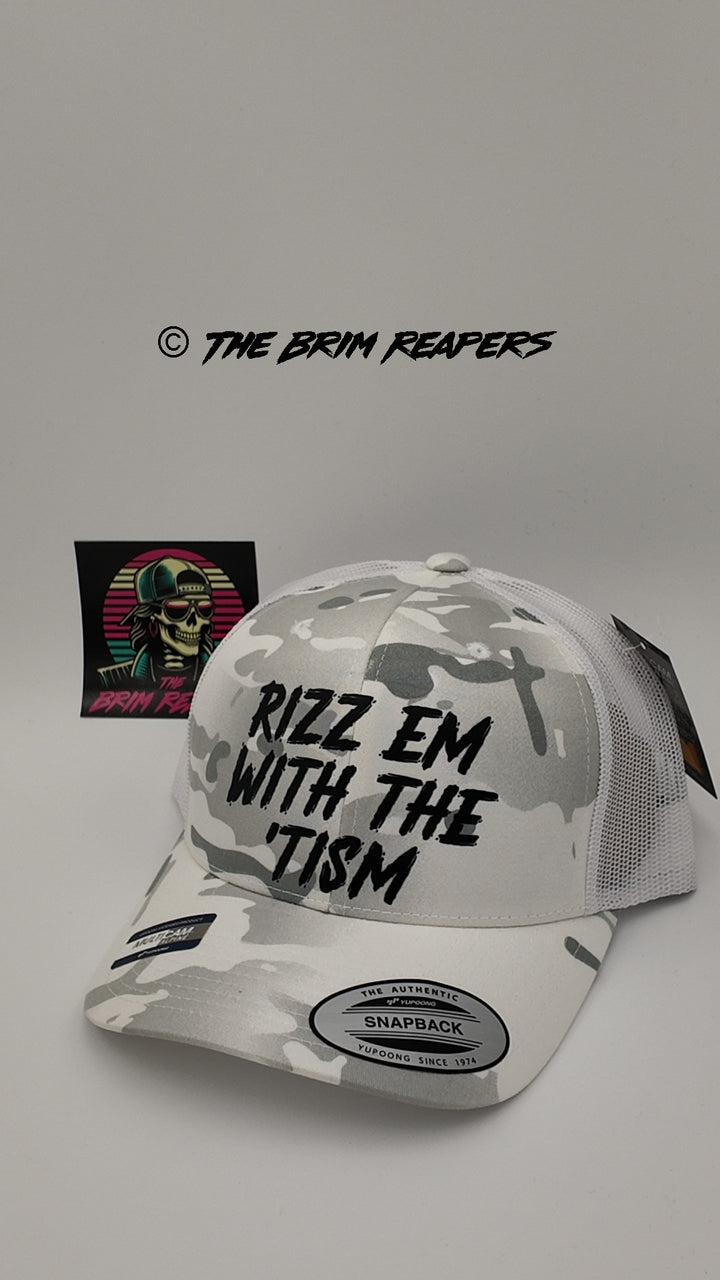 Rizz Em With The Tism Hat | Flirty Funny Comedy Humorous Accessories Cap